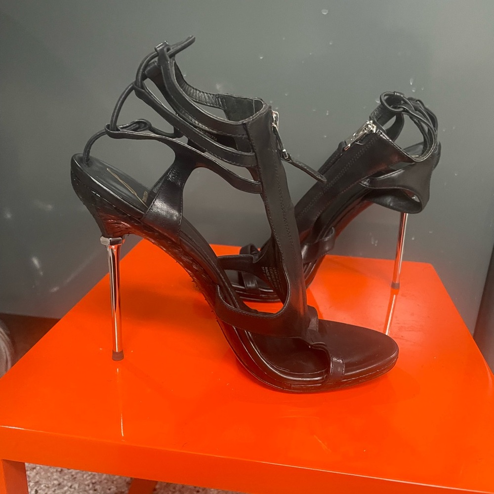 Brian Atwood Black Stiletto Sandals